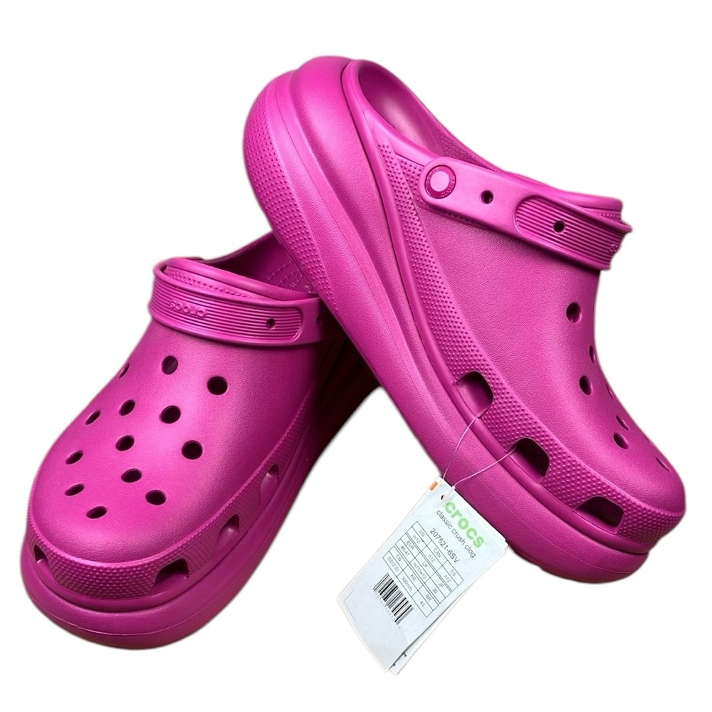 CROCS Classic Crush Clog Platform Pink Men's 12 NWT